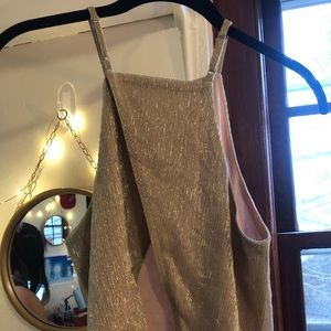 Gold Split Back Tank NWOT